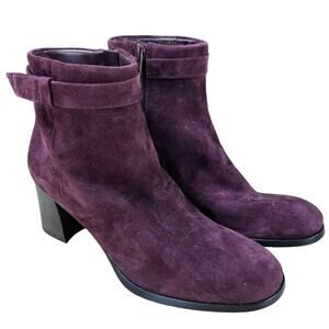 Kate Spade NWOB New York Madelaine Burgundy Ankle Boots Size 8B Suede Leather